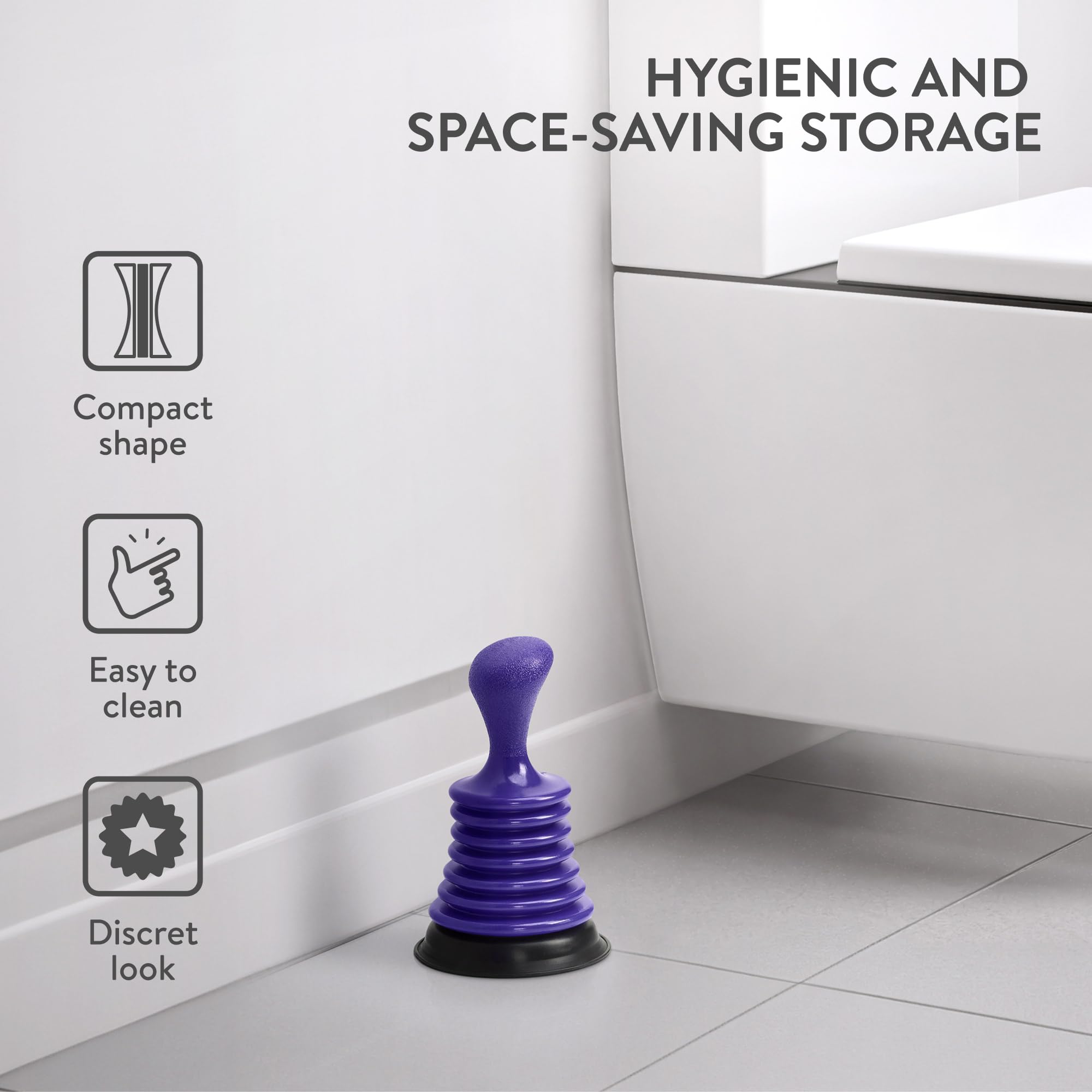 Luigi's Sink Plunger - Drain Plunger Sink Unblocker - Plungers for Unblocking - Drain Plungers for Bathroom Kitchen Bath Shower - Unblock Pump with Accordion Bellows