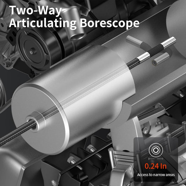 GOLDEGGS Two-Way Articulating Endoscope Inspection Camera with Light, IP67 Waterproof Flexible Snake Borescope Camera for Wall/Automotive/Sewer/Air Conditioner/Home Appliance Repair with (5.2FT/1.5M)