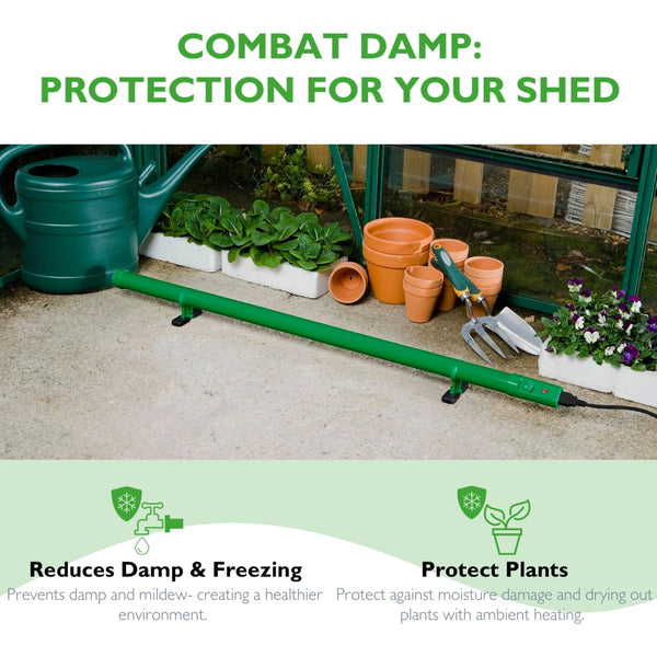 Hylite Ecoheater Greenhouse & Shed Tube Heater with Thermostat Green 1000mm 120W