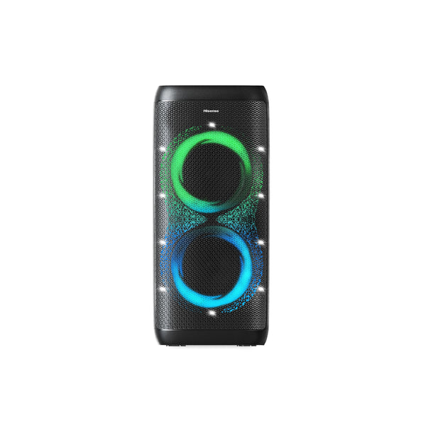 Hisense PARTY STORM, 300W Max Audio Power,15 Hrs long playtime,Karaoke Mode,Lighting effects, Wireless charge the phone, IPX4 Waterproof, Bluetooth 5.0