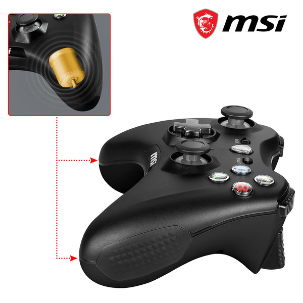 MSI FORCE GC20 V2 WHITE Wired PC Gamepad Controller - Interchangeable D-Pad Covers, Dual Vibration Motors, USB 2.0 - Wired