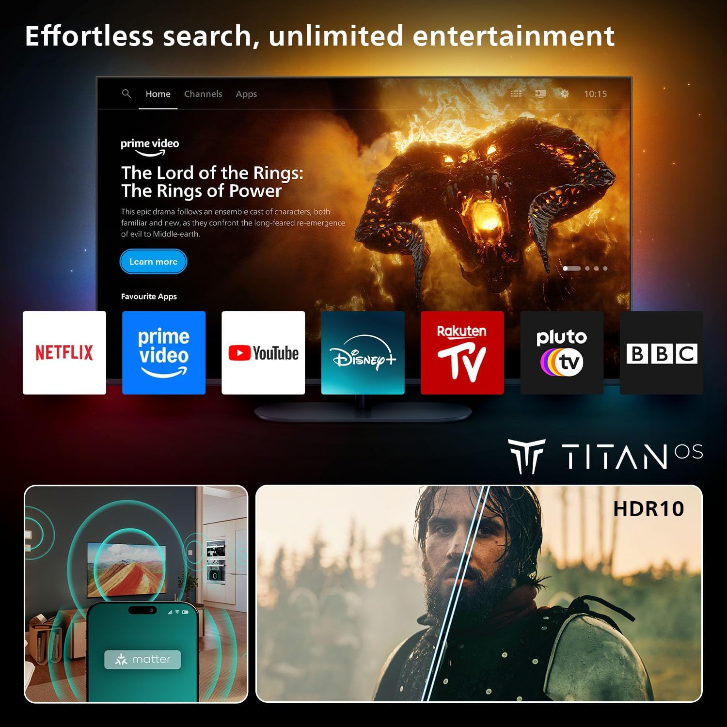 Philips 40PFS6000 2K HD LED Smart TV - 40 Inch Display with Pixel Plus, Titan OS Platform and Dolby Digital Sound, Works with Alexa and Google Voice Assistant