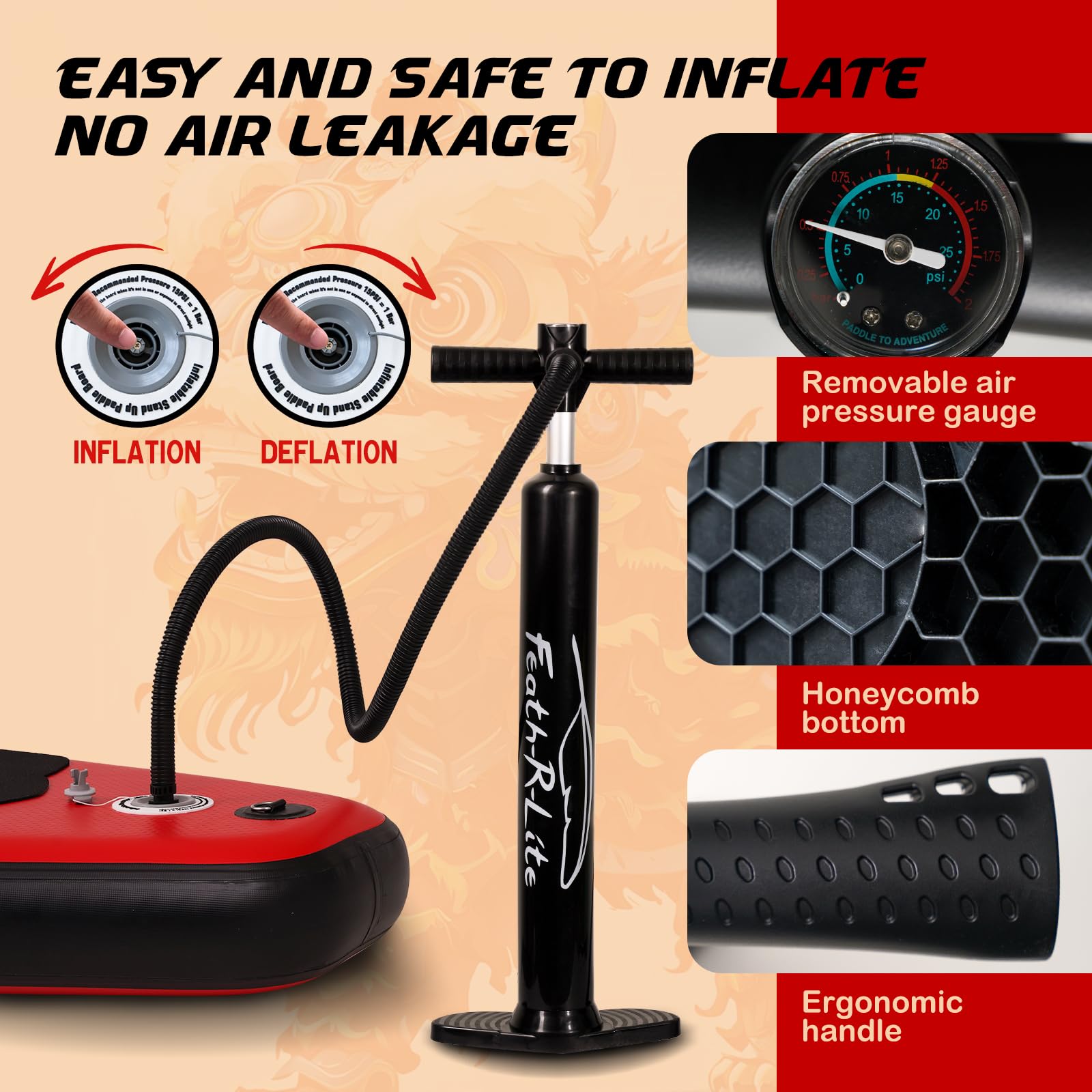 FEATH-R-LITE 10' &11' Inflatable Ultra-Light Stand Up Paddle Board for All Skill Levels Included with SUP, Adj Paddle, Pump, Backpack, Leash