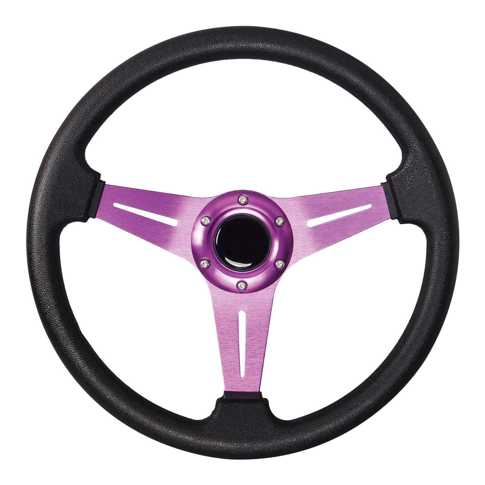 YEHICY Auto Racing Flat Steering Wheel with Purple Spokes 350mm 13.8”6 Bolts Grip Vinyl Leather Universal Simulation Game Steering Wheel For Logitech G29 G920 G923