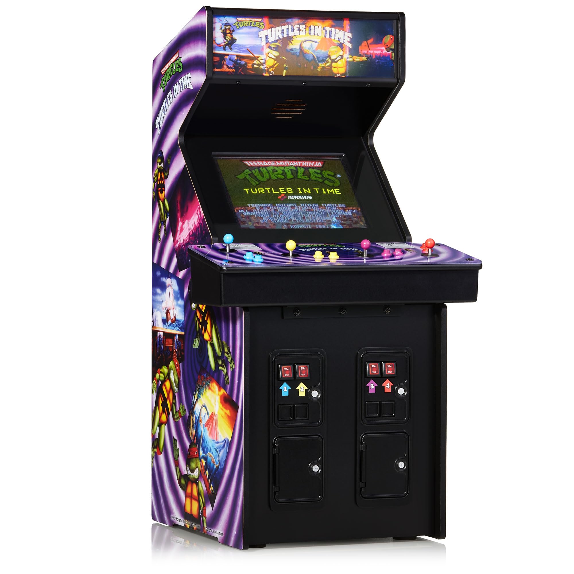 Numskull Quarter Arcades Teenage Mutant Ninja Turtles Collector's Edition Mini Arcade - 1/4 Scale Authentic Wooden Replica, Original ROM, Rechargeable Battery & 3W Speakers for Retro Enthusiasts