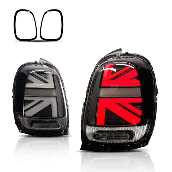 Archaic Union Jack Rear Lights for Mini Cooper One F55 F56 F57 2014-2021, with Sequential Turn Signal Light, Plug&Play, Pair