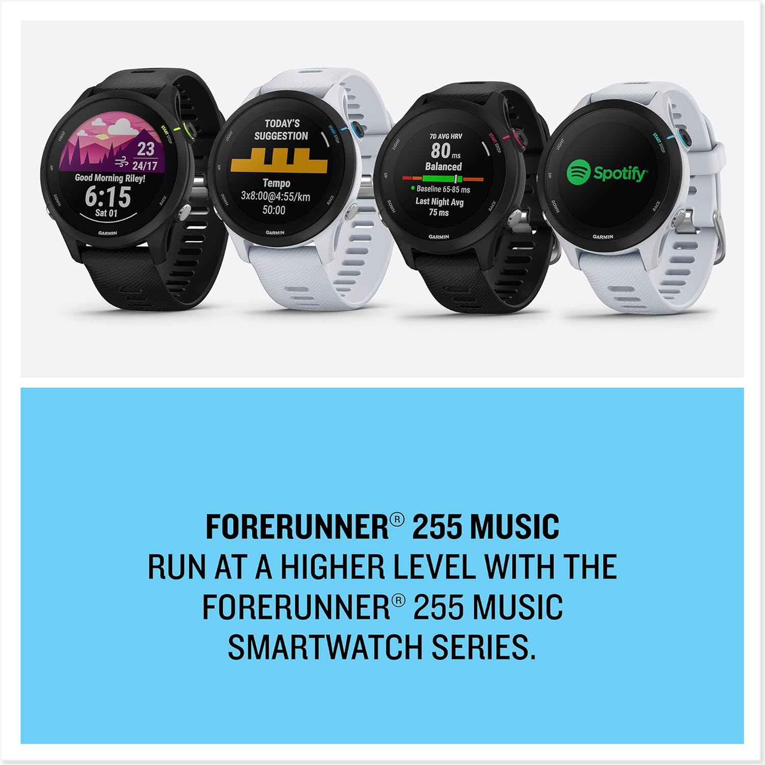 Garmin [Renewed Forerunner 255 Music GPS 46mm Running Smartwatch, Lightweight, Music Storage, Advanced Training & Insights, Safety & Tracking Features, up to 14 days Battery Life, Black (Renewed)