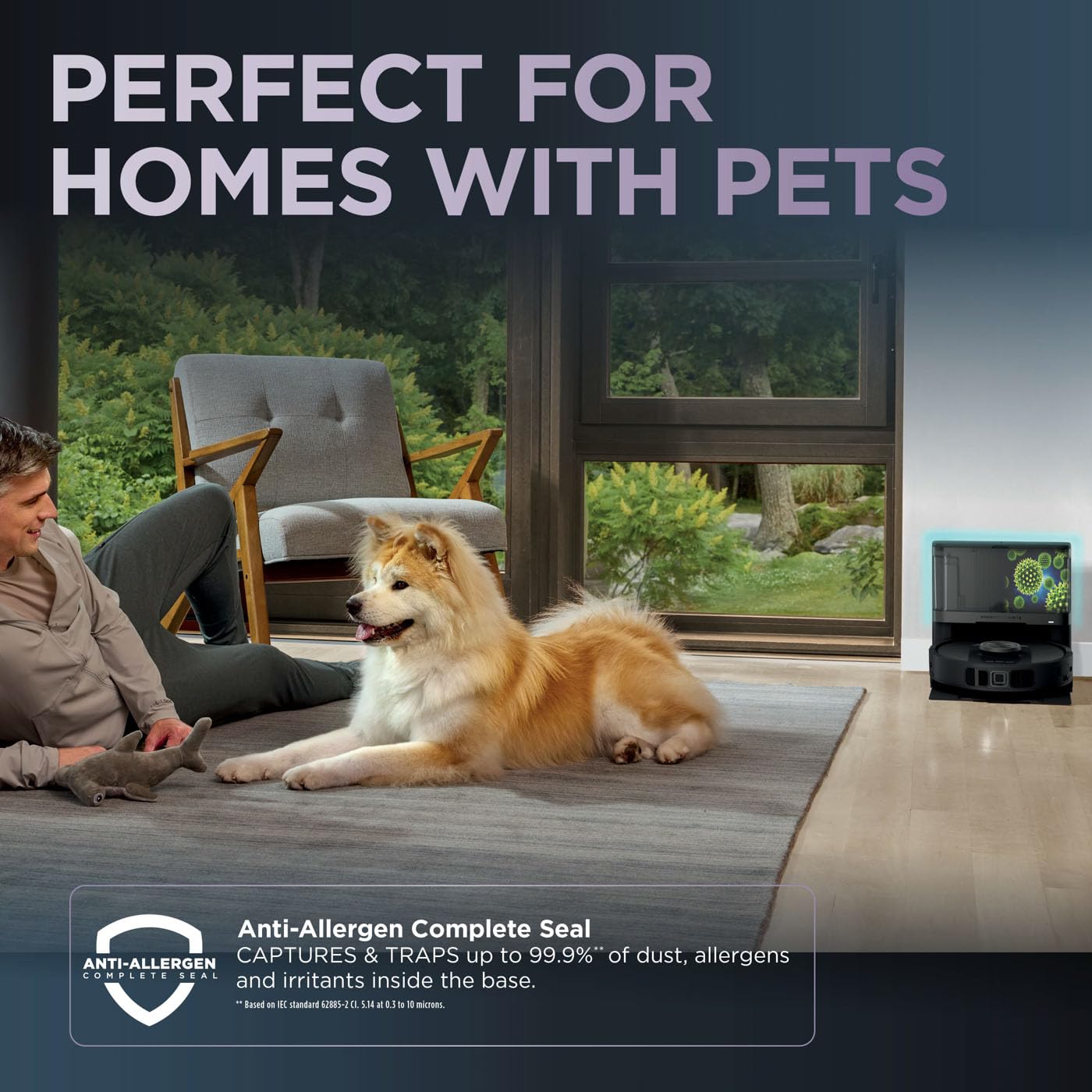 Shark PowerDetect 2-in-1 Robot Vacuum & Mop, NeverTouch Pro 60-Day Self Empty, Self-Refill and Self-Clean Robot Vacuum with 3D & LiDAR Navigation, NeverStuck Obstacle Bypass, WiFi/App White