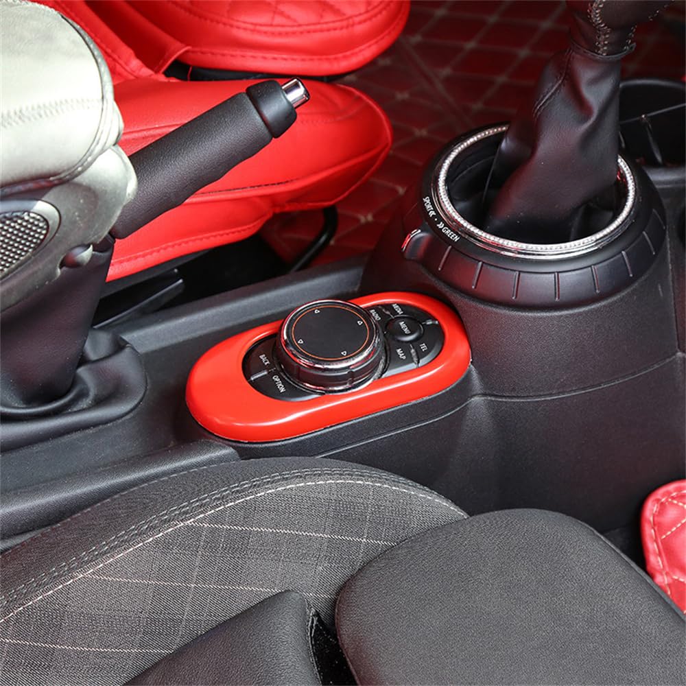 ABS Plastic Center Console Multimedia Gear Shift Panel Frame Trim Cover for Mini Cooper F55 Hardtop F56 Hatchback F57 Convertible 2014~2020 (Union Jack Gray)