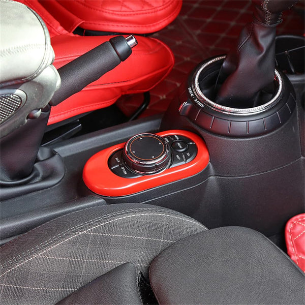ABS Plastic Center Console Multimedia Gear Shift Panel Frame Trim Cover for Mini Cooper F55 Hardtop F56 Hatchback F57 Convertible 2014~2020 (Union Jack Gray)