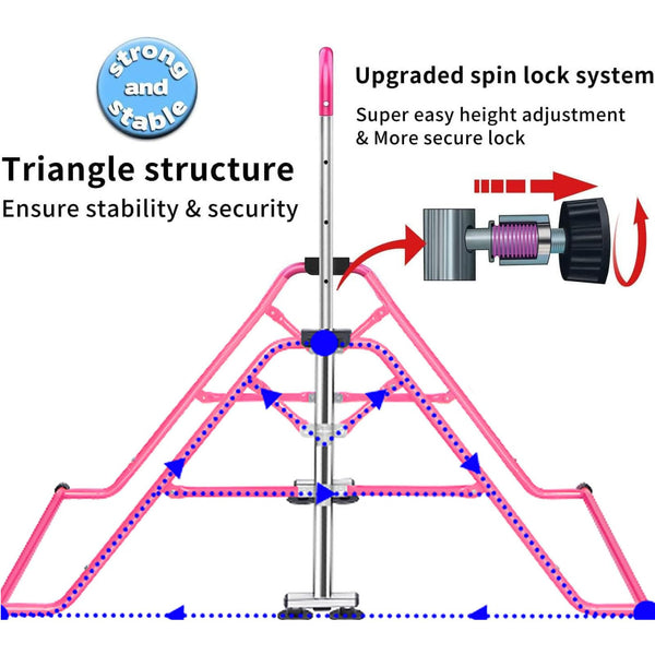 FCOUMY Gymnastics Bar for Kids, Junior Training Kip Horizontal Bar Gymnastics Equipment for Home, Adjustable Telescopic Height Folding Horizontal Bar