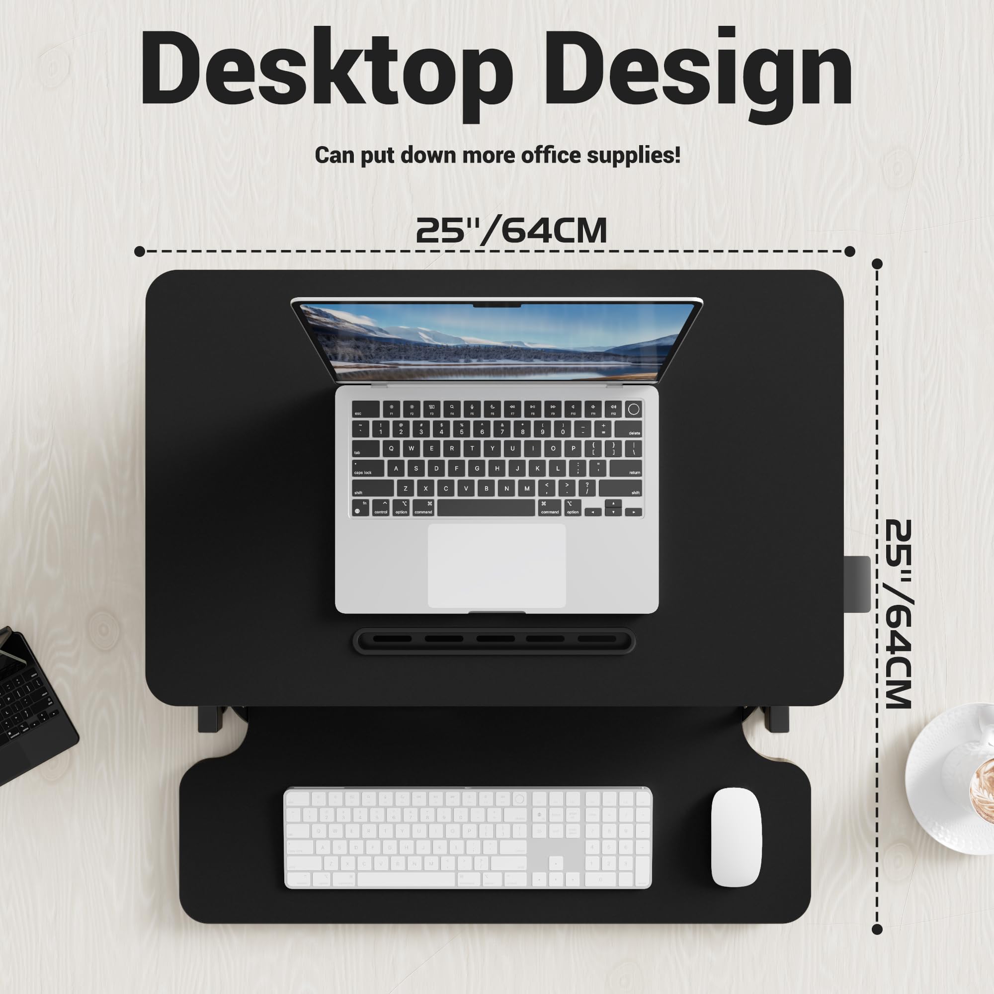 ERGOMAKER Standing Desk Converter, 36"/91cm Wide Height Adjustable Quick Sit to Stand Up Desk Riser for Dual Monitor