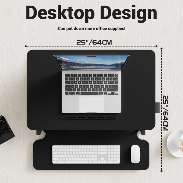 ERGOMAKER Standing Desk Converter, 36"/91cm Wide Height Adjustable Quick Sit to Stand Up Desk Riser for Dual Monitor