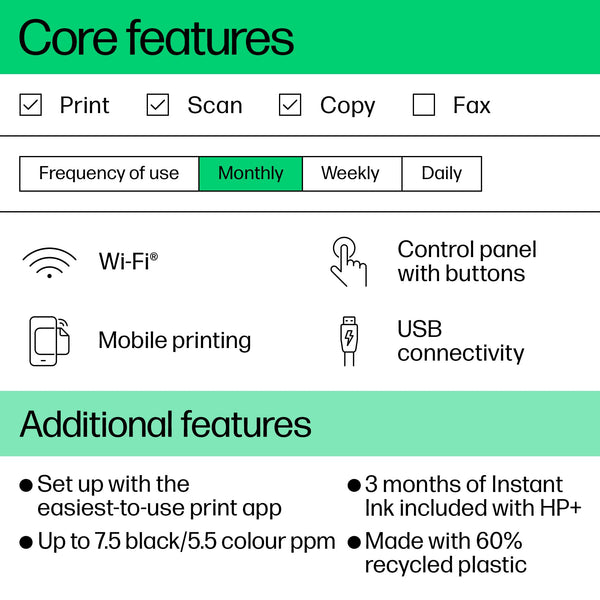 HP DeskJet 2820e All in One Printer | Perfect for Home | Colour | Wireless | Print, Scan & Copy | 5 Months of Instant Ink limited time only | Easy Setup & Reliable Wi-Fi| Cement