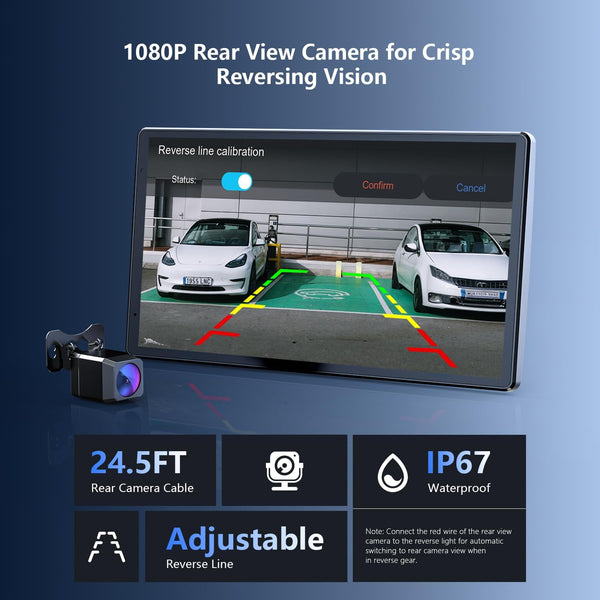 Krunia 8'' Portable Car Screen for Apple CarPlay & Android Auto, 1440x900 HD Display, Magnetic Mount, OTA Updates, Portrait and Landscape Modes, Backup Camera, Bluetooth, Voice Control, GPS Navigation