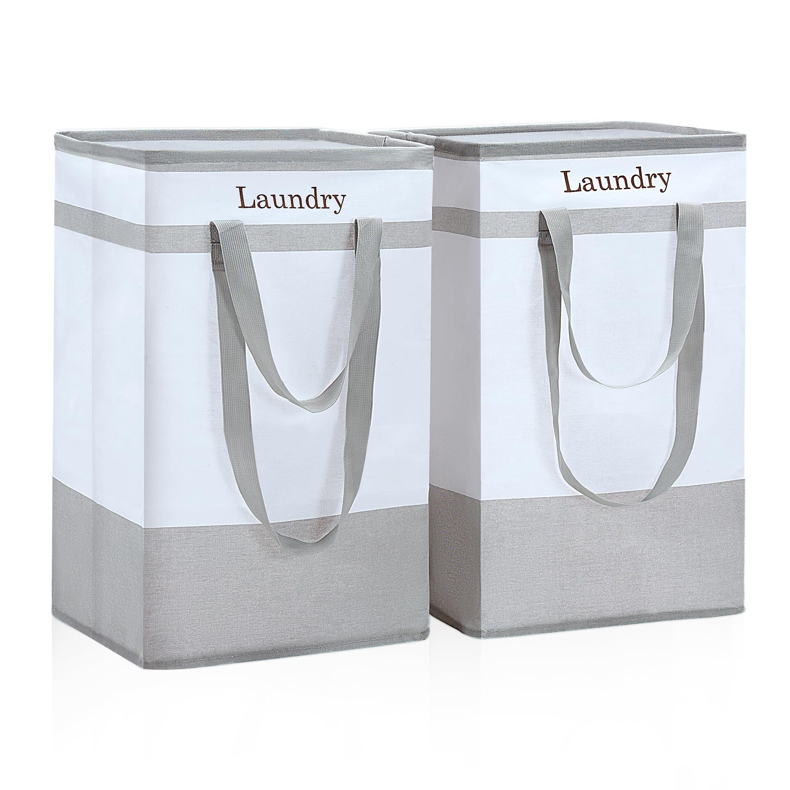 ROSOS Collapsible Foldable Hamper - Extended Double Handle, 80 L Laundry Basket for Bedroom Bathroom Dorm Storage - 1 Pack, Black