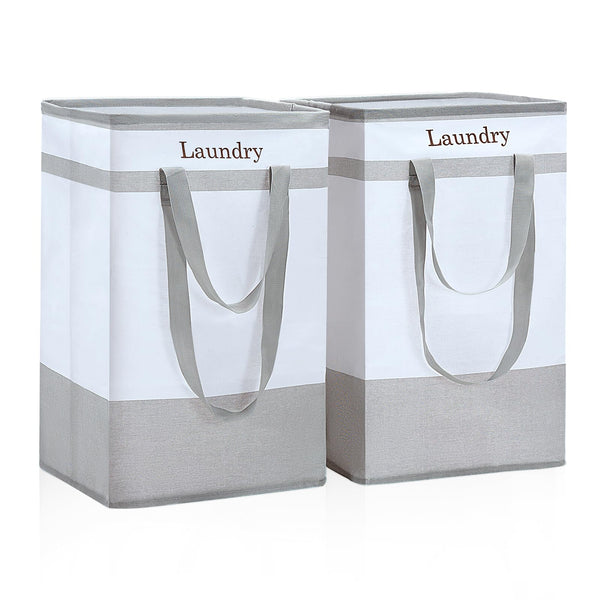 ROSOS Collapsible Foldable Hamper - Extended Double Handle, 80 L Laundry Basket for Bedroom Bathroom Dorm Storage - 1 Pack, Black