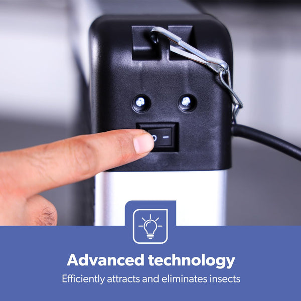 Geepas Electric Fly Killer & Bug Zapper | Powerful UV Light Indoor Insect Trap for Flies, Mosquitoes, Wasps | 50M² Coverage | Odourless & Low Noise | Plug-in Eco-Friendly Pest Control 20W