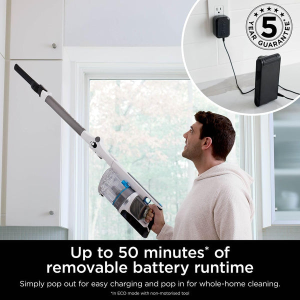 Shark PowerPro Cordless Vacuum Cleaner, Lightweight, Floor Detect Technology, Anti-Hair Wrap Technology, Anti-Allergen Complete Seal, Flexible, Handheld mode, Navy Metallic, IZ380UK