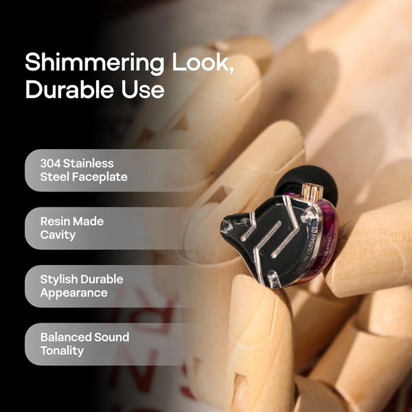 Linsoul KZ ZS10 Pro, 4BA+1DD 5 Driver in Ear Monitor, HiFi Wired Earbuds, Gaming Earbuds, Hybrid IEM Earphones with Stainless Steel Faceplate, Recessed 2 Pin Detachable Cable(With Mic, Glare Blue)