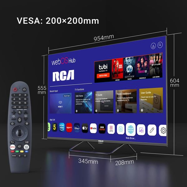 RCA RB24H2CU 24" inchFreeview HD TV DVB-T2/C/S2 Dolby Digital Audio, LED Backlighting Display, HDMI VGA PC SCART USB Travel Small TV for Motorhome and Campervan,Caravans,12 Volt