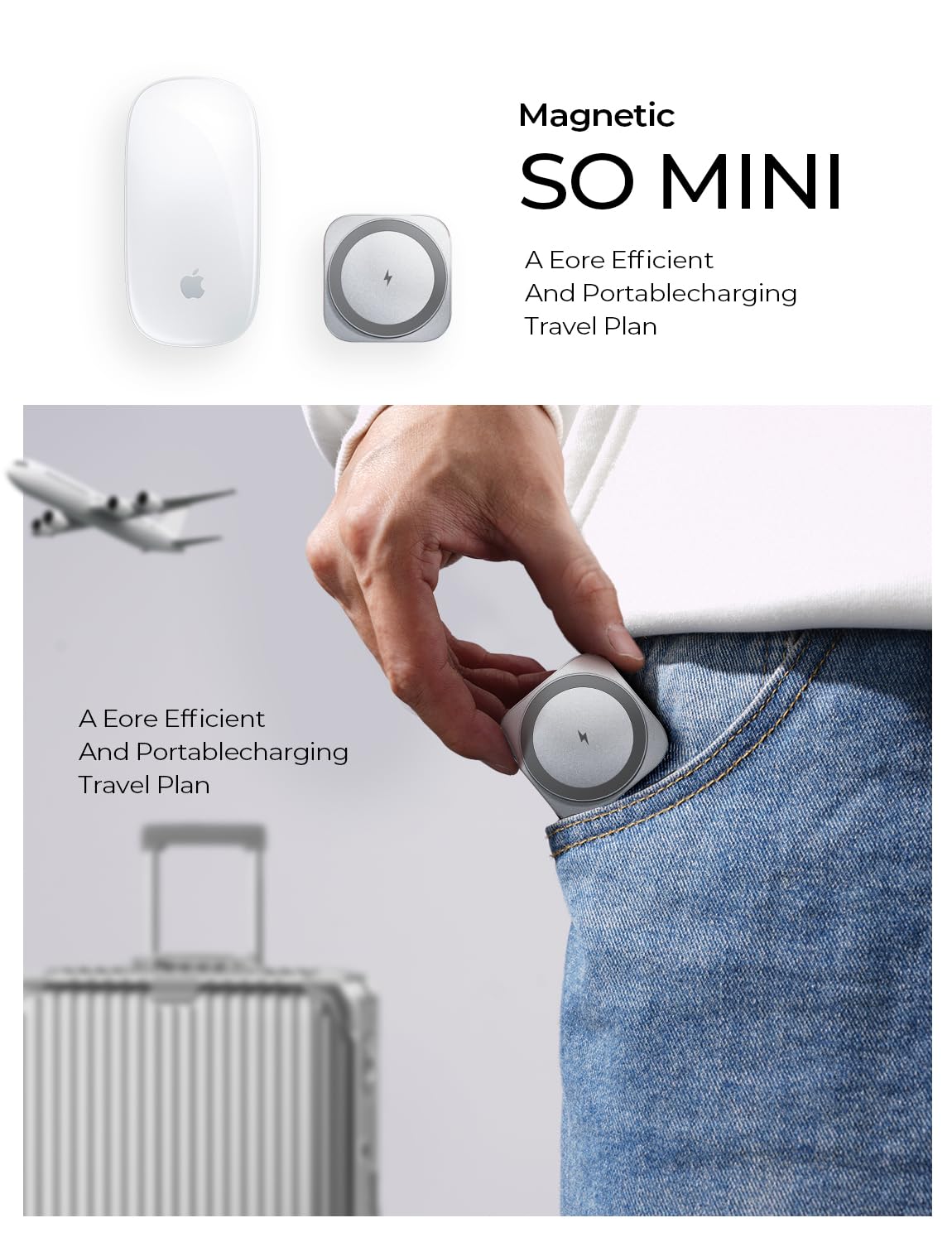 LISEN Travel Magsafe Wireless Charger for iPhone 16 Apple Watch, Mag Safecharger Charging Station Pad Portable Magnetic Charger Stand Dock Desk Accessories for iPhone 16 Pro Max 15 13 12 14 Pro iWatch