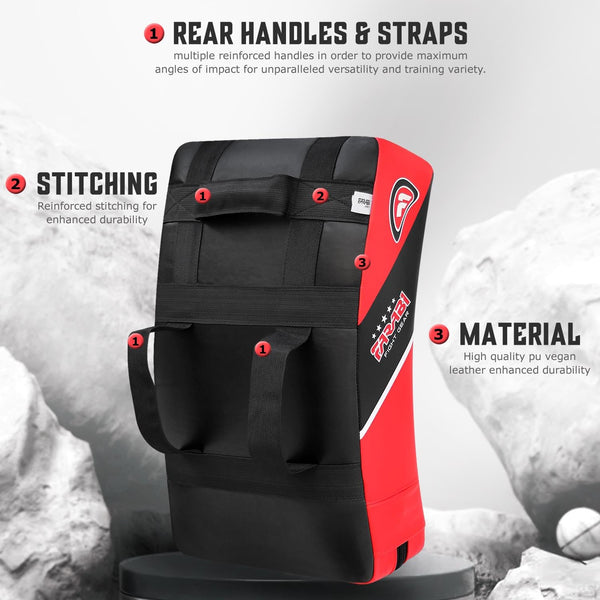 Farabi Kick Shield Strike Thai Pad Curved Large Boxing MMA Training x 1 unit (Black/Red)