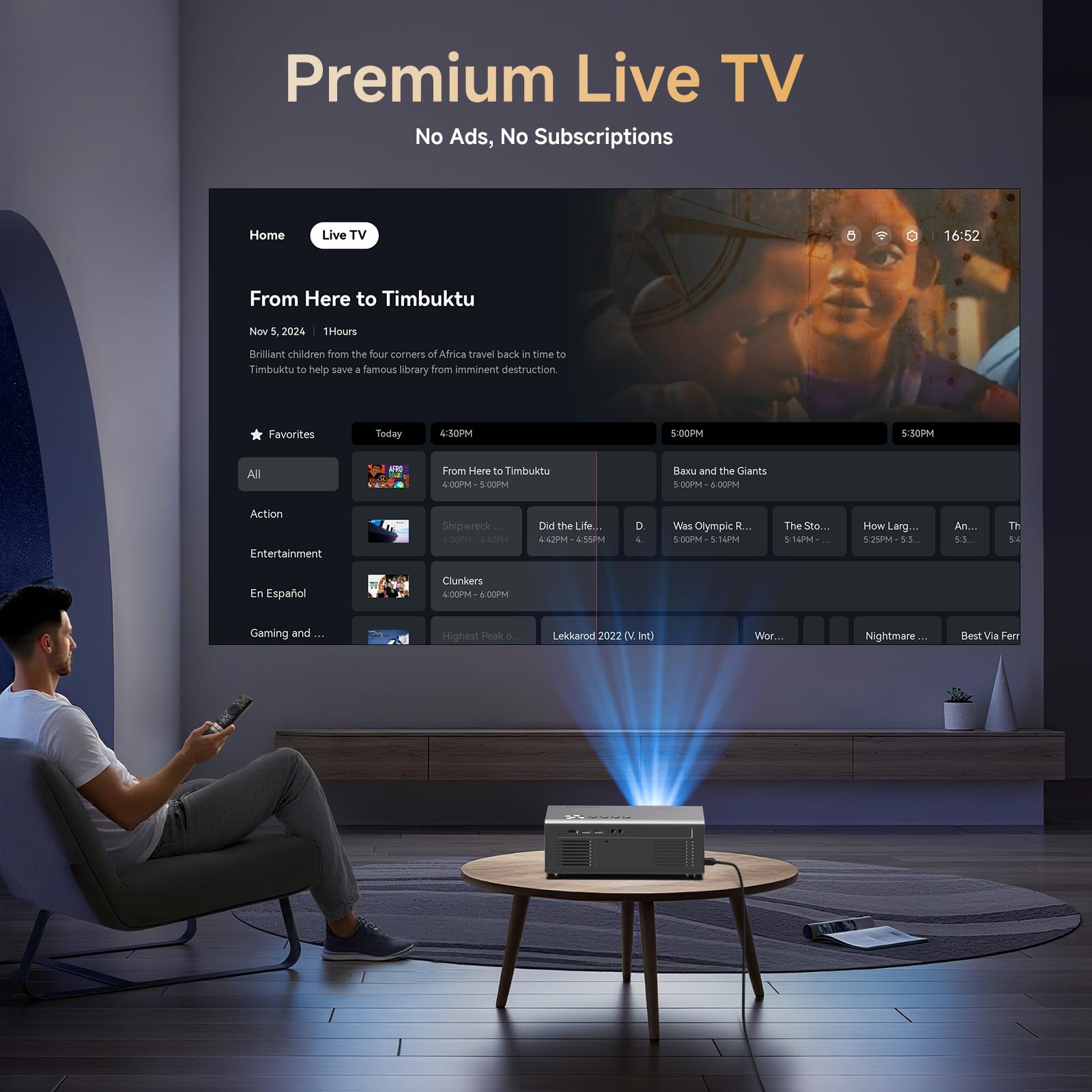 4K Smart Projector for Bedroom with Netflix Smart OS & HDR10 | KOGATA AI Auto Focus, 6D Keystone, WiFi 6 & Bluetooth 5.3 | Outdoor & Indoor Home Cinema Projectors