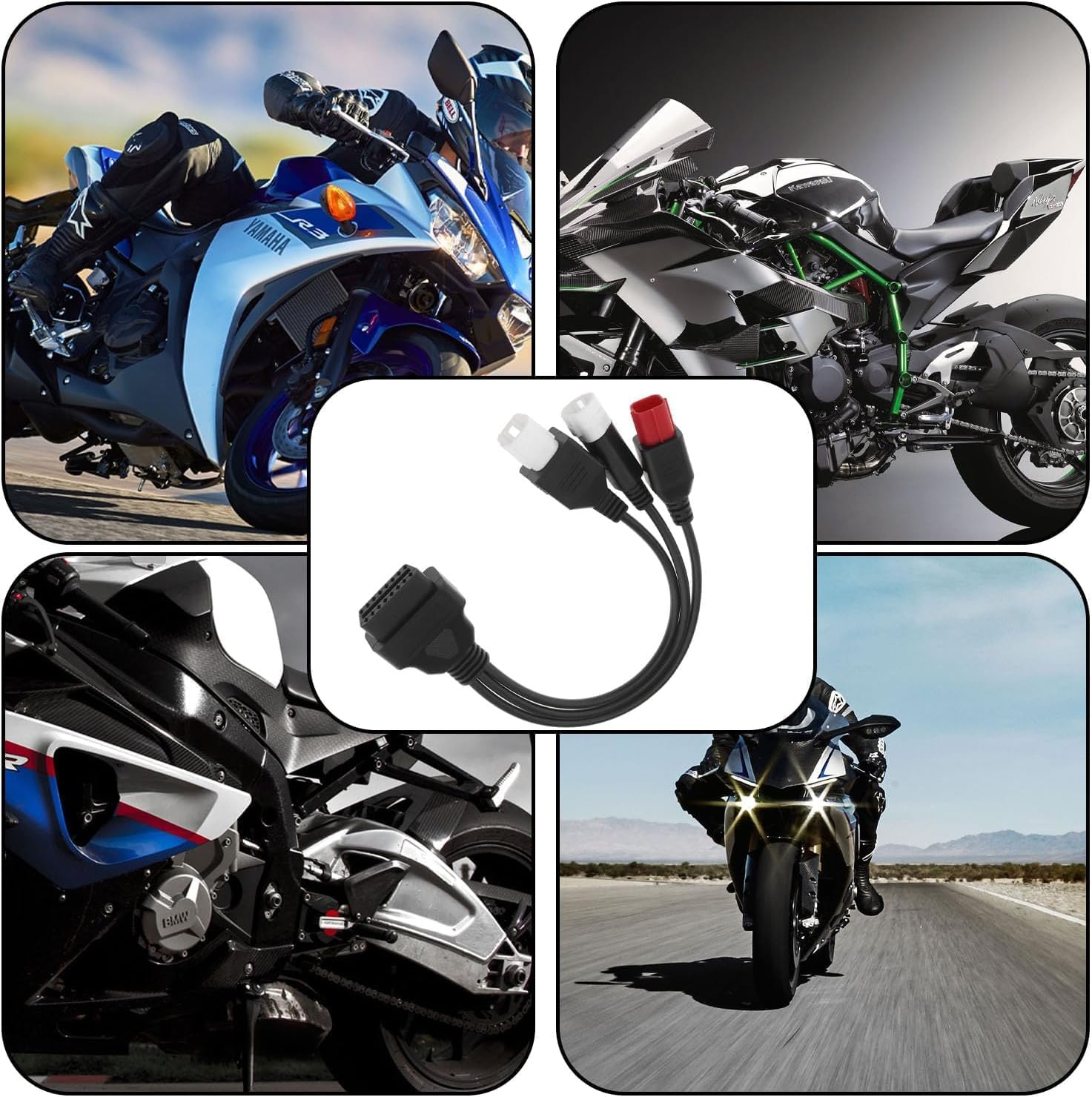 3 Pin 4 Pin 6 Pin OBD2 3 in 1 Motorbike Diagnostic Adapter motorrad obd Cable Compatible For Yamaha Honda Motorcycle Euro5 Guzzi Kawasaki