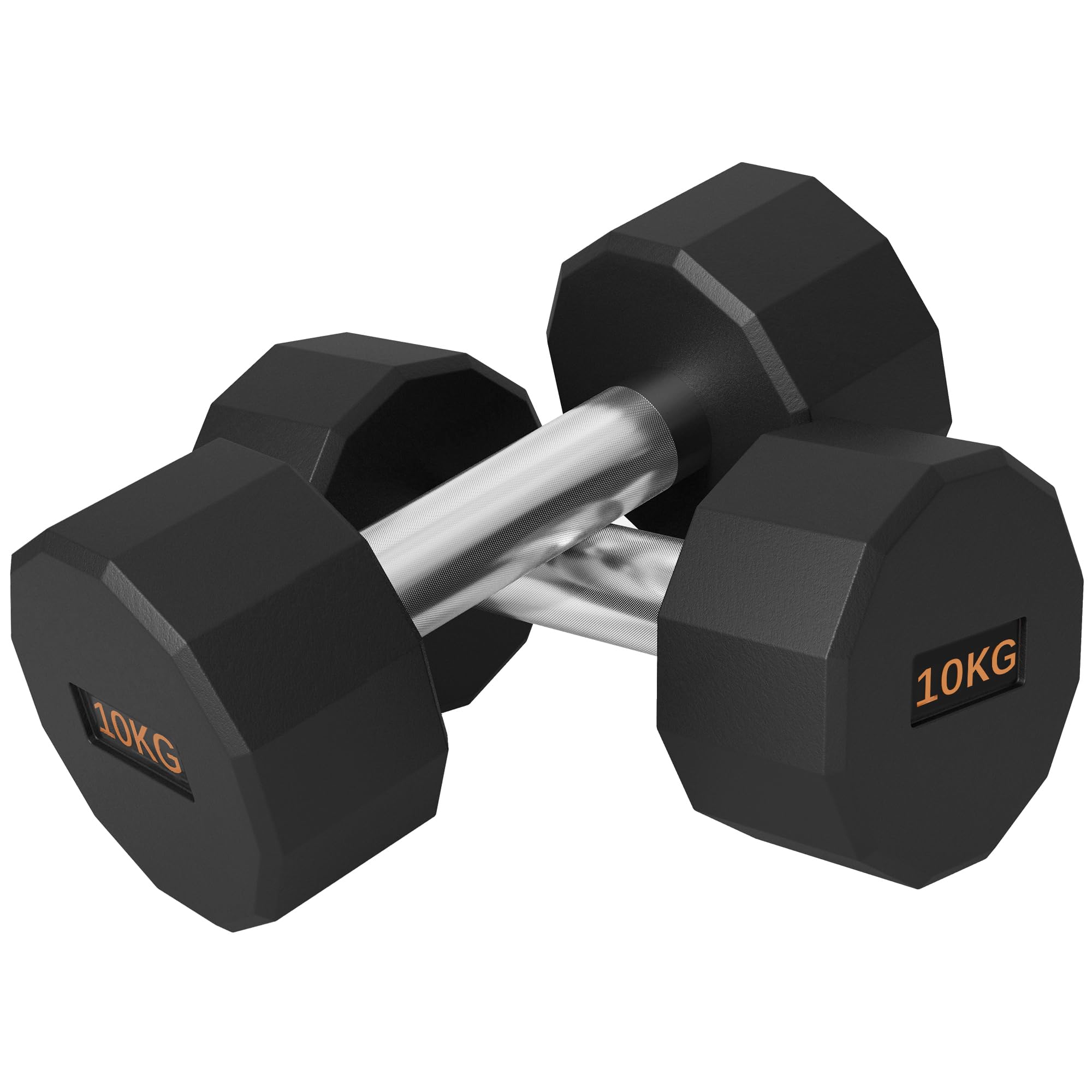 SPORTNOW Dumbbells Set, Hand Weights Pair with 12-Sided Shape and Non-Slip Grip for Men Women Home Gym Workout, 2 x 10kg