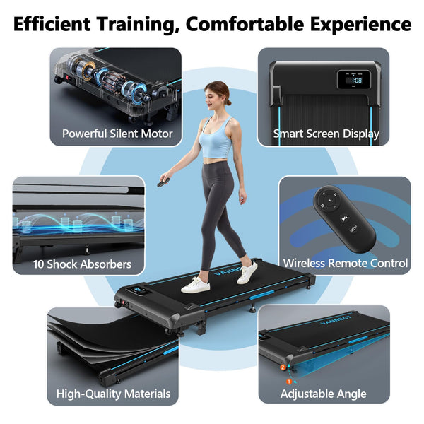 VANNECT Upgraded Walking Pad with 9/12% Incline, 1-10KM/H＆1-14KM/H Under Desk Treadmill, 2.75HP/3.0HP Quiet Jogging Running Walking Pad Treadmill with 330LBS & 400LBS Capacity, Magnetic Remote Control