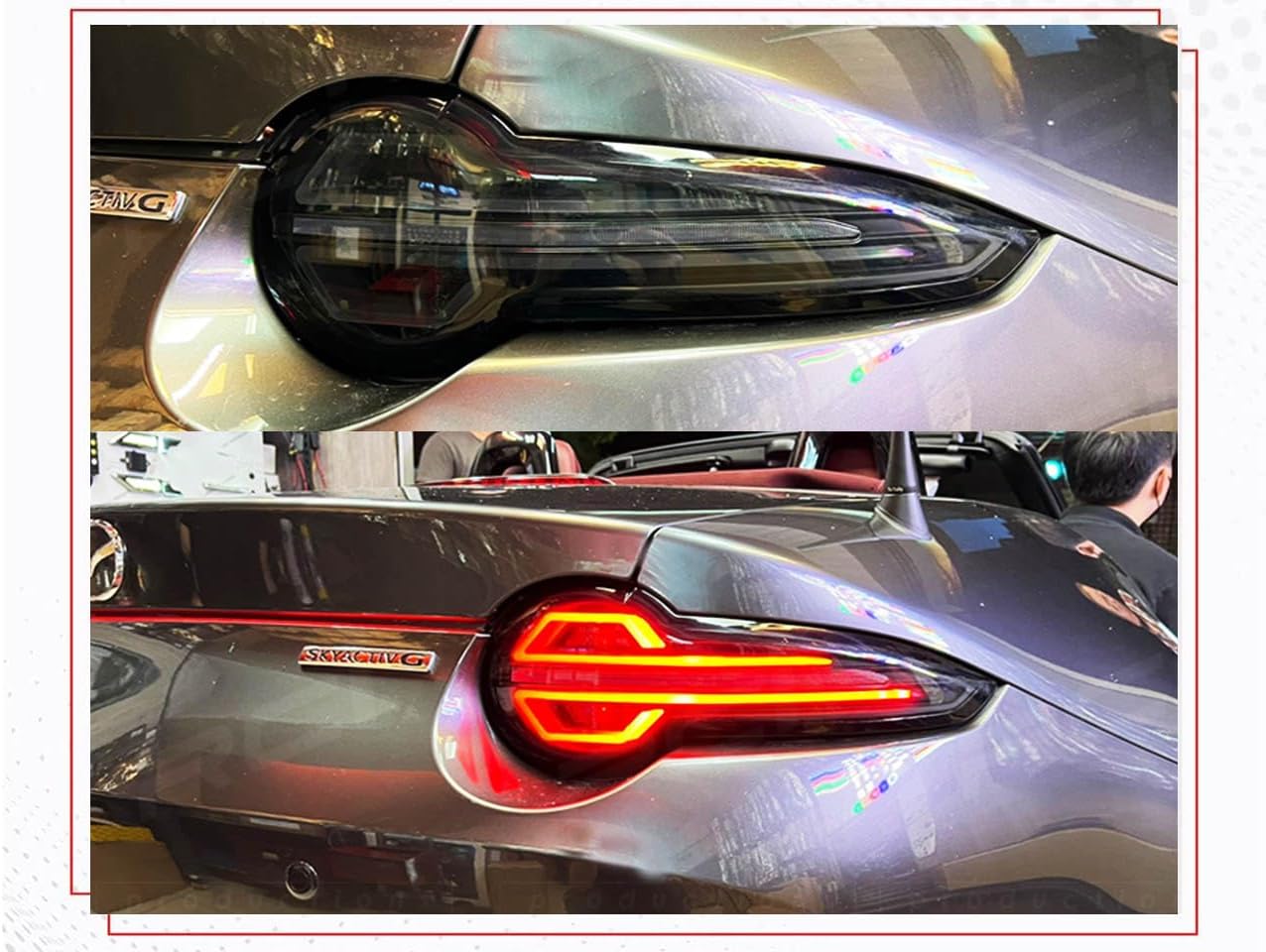 GAZOZ PERFORMANCE Exterior Accessories - Black Full LED Tail Lights with Sequential Indicator Compatible with MX5 ND 2015-2024 - Black Housing/Clear Lens