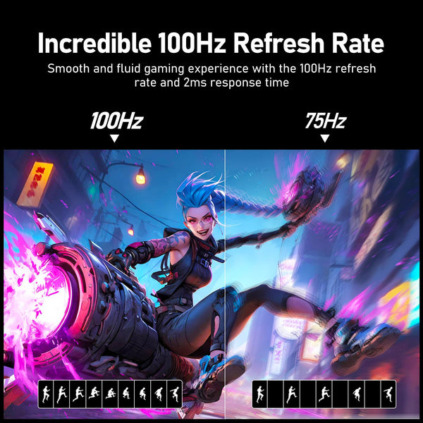 Curved Monitor 27 Inch 100Hz, PC Gaming Monitor with Speakers, AMD FreeSync Full HD 1080p Ultra-Thin Zero Frame Display for Home Office Business