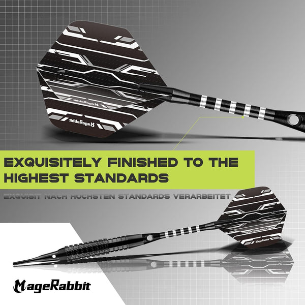 MageRabbit Soft Tip Darts - 12pcs 18g with 50 Extra Tips & 16 Flight Protectors, Includes Wrench for Electronic Dart Board