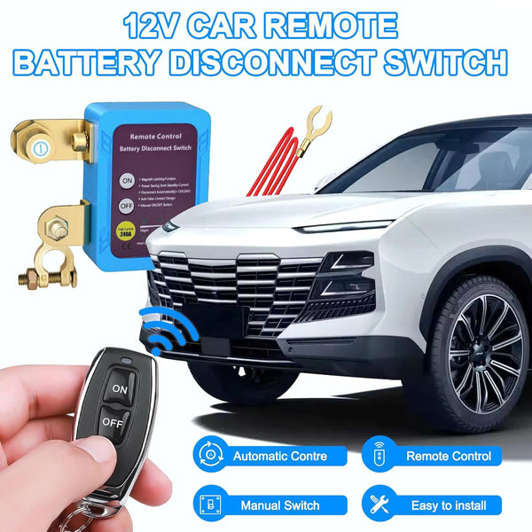 Wireless Remote Control Car Isolator Switch, 12V 240A Battery Disconnect, Energy-Saving Anti-Theft Isolator with 2 Remotes for Car, RV, ATV, Truck, Camper, Boat