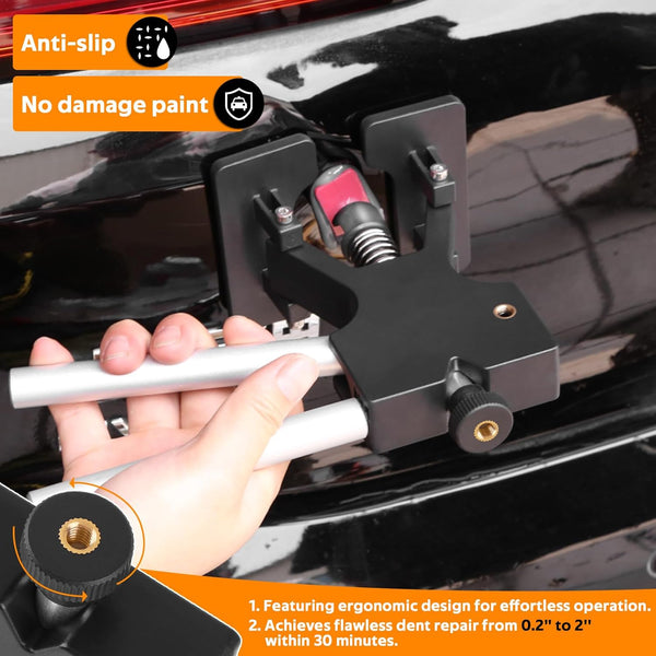 PDR TOOLS 59PCS Dent Puller Kit, Paintless Dent Repair Kit with Adjustable Width Dent Lifter & 100W Glue gun Hail Damage Dent Repair Kit for Auto Dent Removal, Small Hail Damage, Door Ding