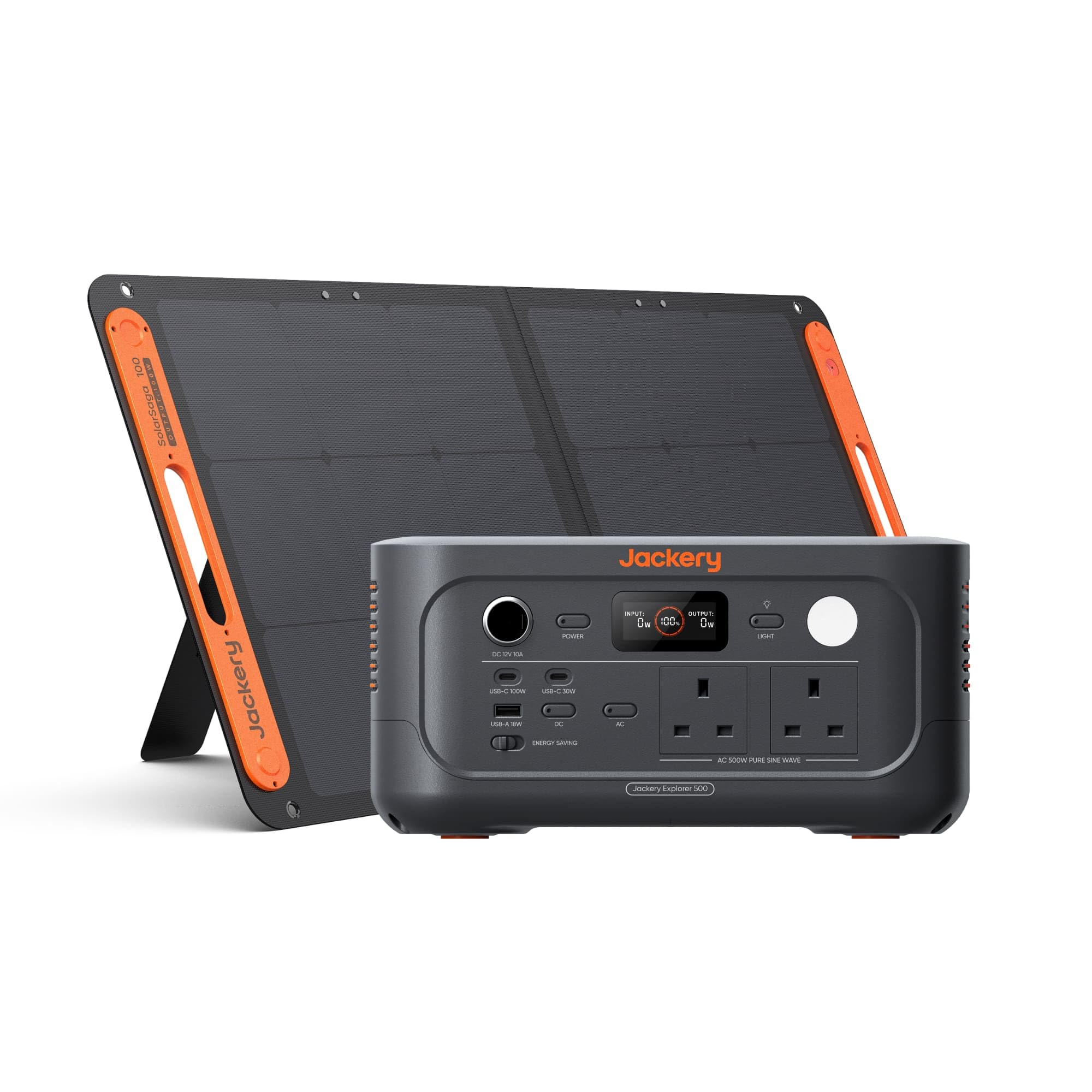 Jackery Explorer 500 v2 Portable Power Station, 230V/500W Pure Sine Wave Solar Generator, 500W AC Output Power Station, 512Wh LiFePO4 Lithium Camping Battery Backup for Picnics, Fishing, Travel