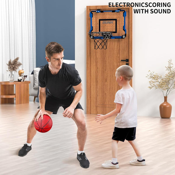 TEMI Basketball Hoop Indoor With 4 Balls, Over The Door for Kids and Adults, Toy Gift for Boys Girls Age 3-12 Years