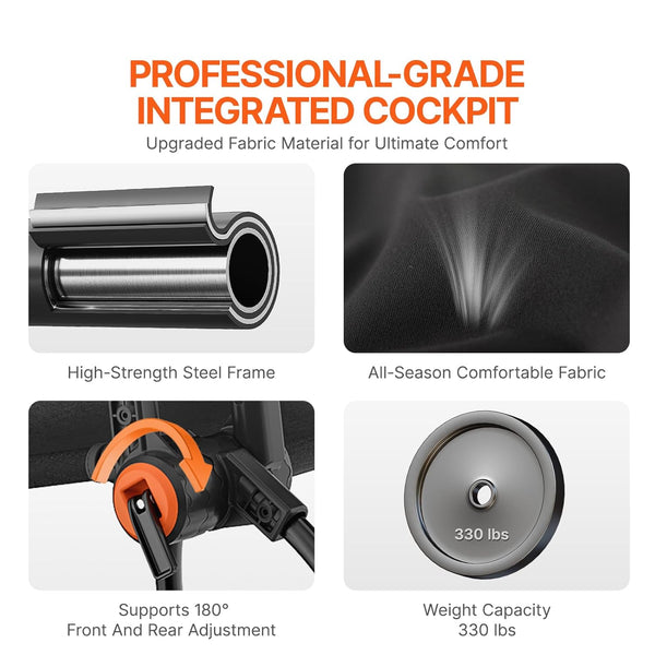 VEVOR Racing Wheel Stand Foldable For Logitech G923/G920/G29, Steering Wheel Stand & Foot Pedal Angle Adjustable,Portable Steel Driving Simulator Cockpit-Thrustmaster T248P, Fanatec, Hori, Compact