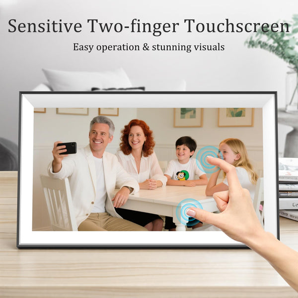 Hesmor 15.6 Inch Digital Photo Frame WiFi Frameo Picture Frame, 1920x1080 FHD IPS Touchscreen, 32GB Auto Rotate, Electronic Photo Frames Share Photos/Videos Anywhere