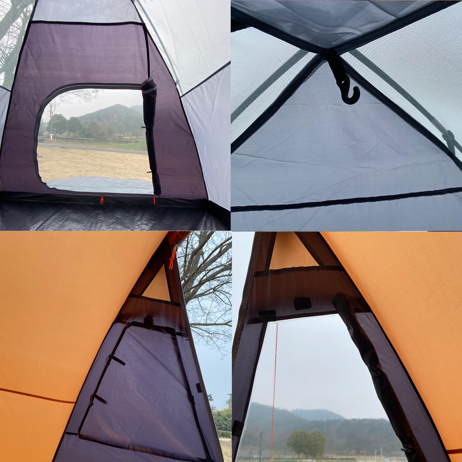 SAFACUS 3-4 Person Dome Camping Tent, Double layer, Full Waterproof Holiday Family 3 to 4 Man Tent, Easy to Set Up for Outdoors Hiking Fishing Traveling Beach Vacation