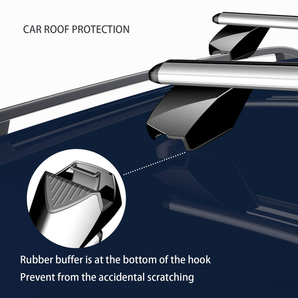 COWVIE Aluminum Universal Roof Rack Cross Bars Pro keyed Locks - Fit Raised Side Rails 120CM
