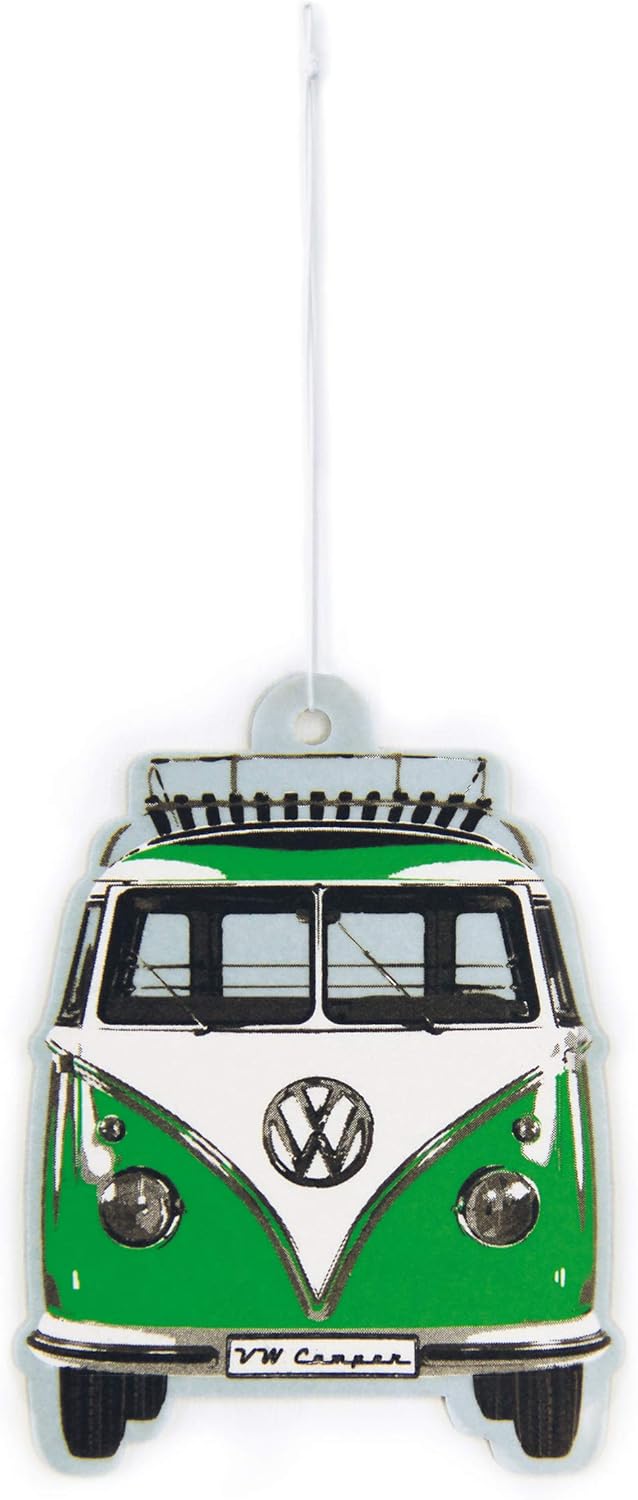 BRISA VW Collection - Volkswagen Air Freshener, Room Freshener, Deodorizer for Cars T1 Bus Campervan Motif (Bus Front/Green Apple/Green)