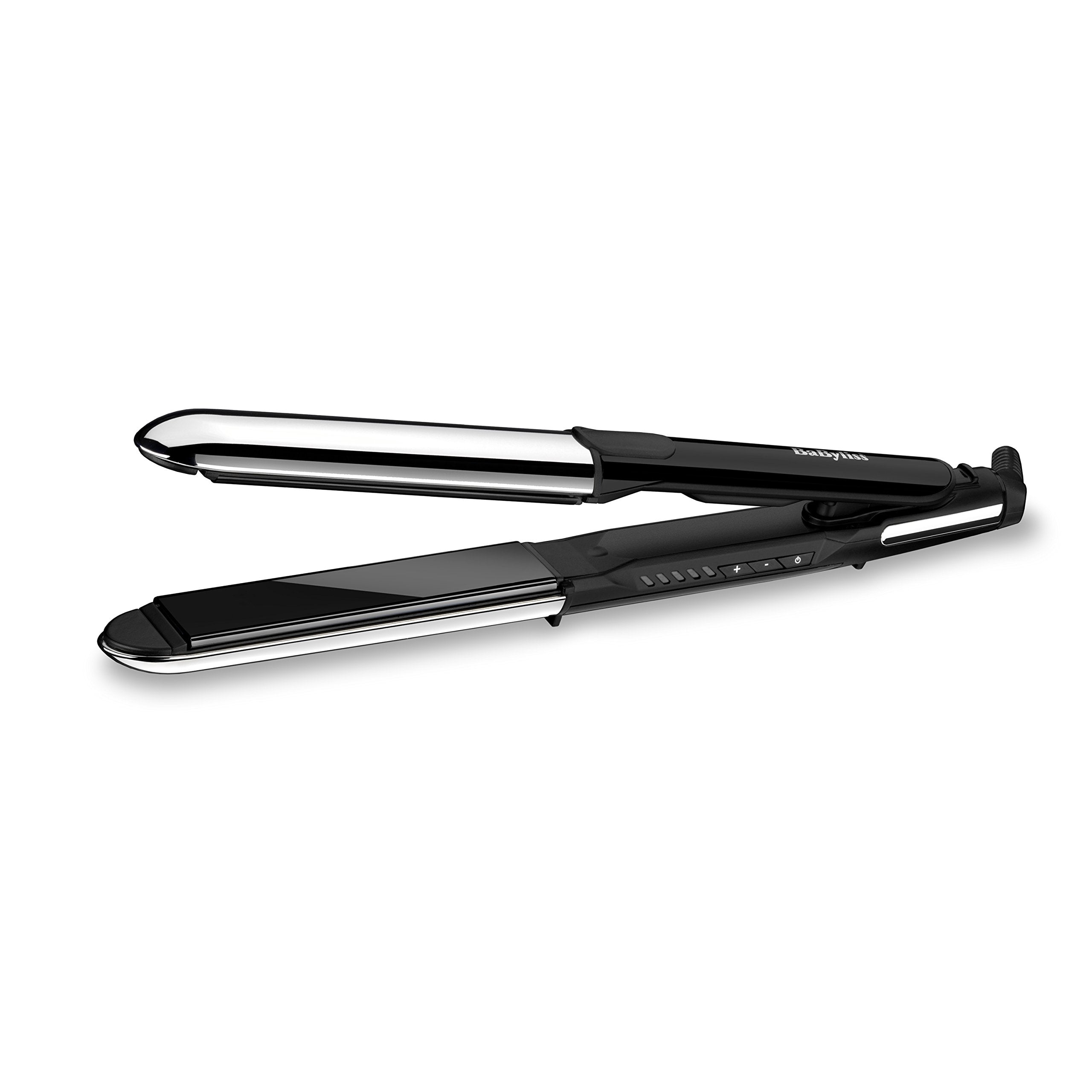 BaByliss Straight and Curl Brilliance Hair Straighteners - Curved Metal Design Easy Styling, Smoothing Titanium Plates, Ionic Anti-Frizz, Fast 15 Second Heat Up, 5 Heat Settings Up to 235°C, 2481U