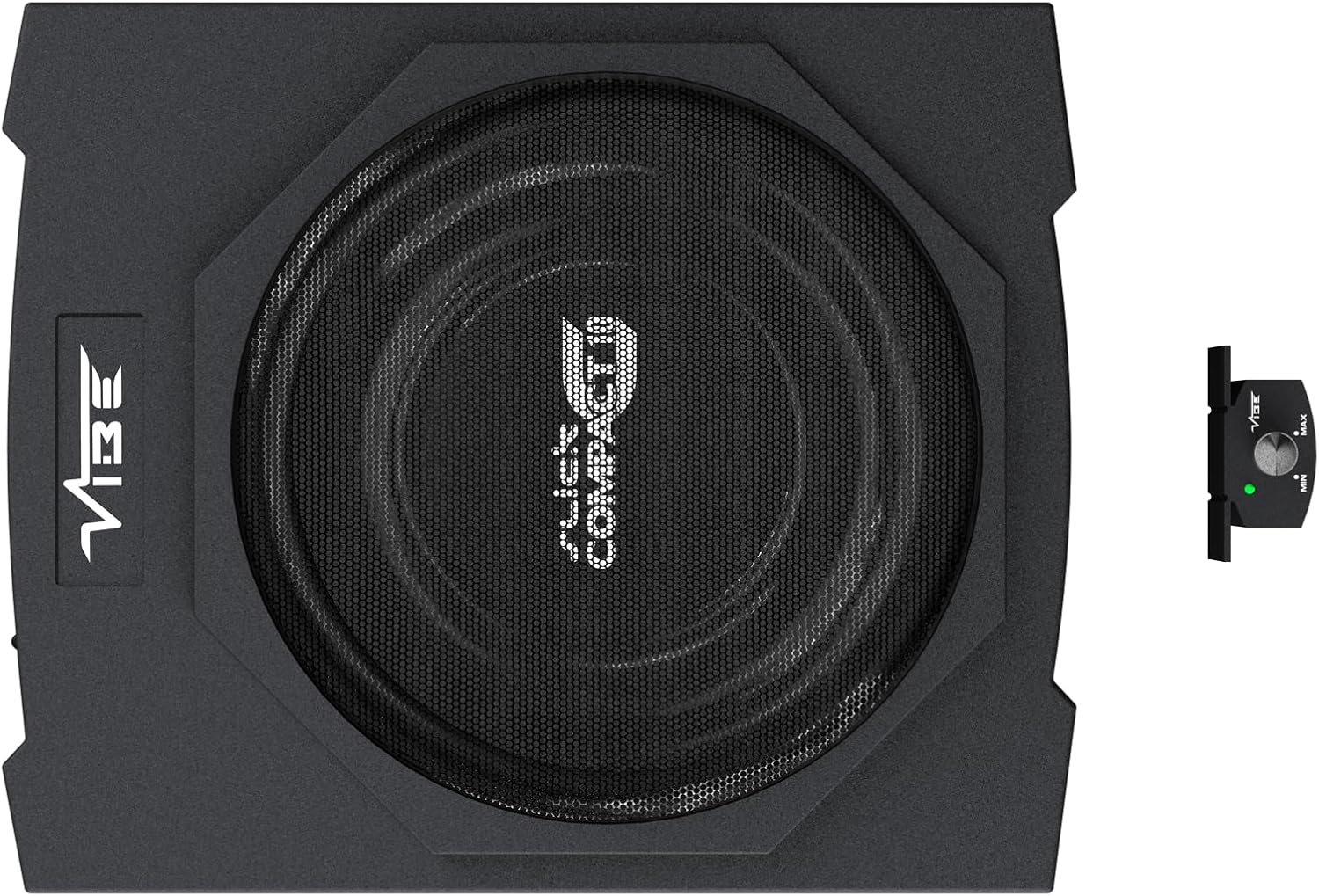 VIBE Slick C10A 10inch Car Underseat Compact Slim Active Amplified Subwoofer Sub Bass Box Enclosure