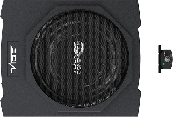 VIBE Slick C10A 10inch Car Underseat Compact Slim Active Amplified Subwoofer Sub Bass Box Enclosure