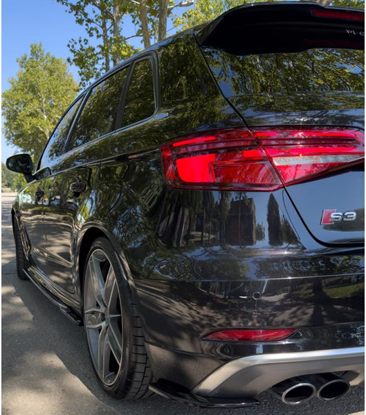 Oneway Rear Side Diffusors compatible with Audi S3 Sportback 8V Facelift 2016-2020 - Gloss black