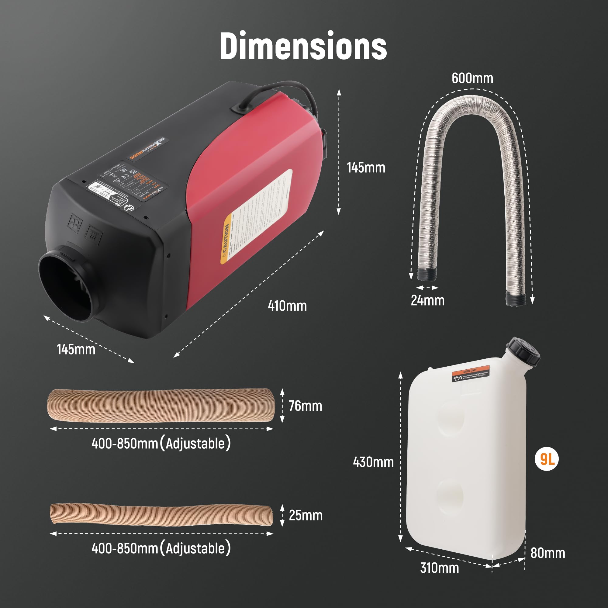 maXpeedingrods 12V/24V 8KW Diesel Heater, Bluetooth App Remote Control and LCD Screen, for Campervan, Outdoor Camping, Big Truck, Boat, Yacht