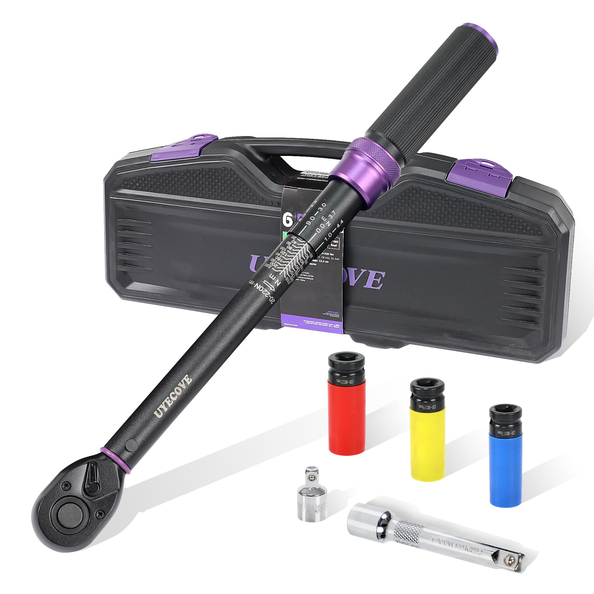 Torque Wrench 1/4 Bike Torque Wrench 1-25nm Torque Wrench Set 63ps with 100mm Extension bar and Socket