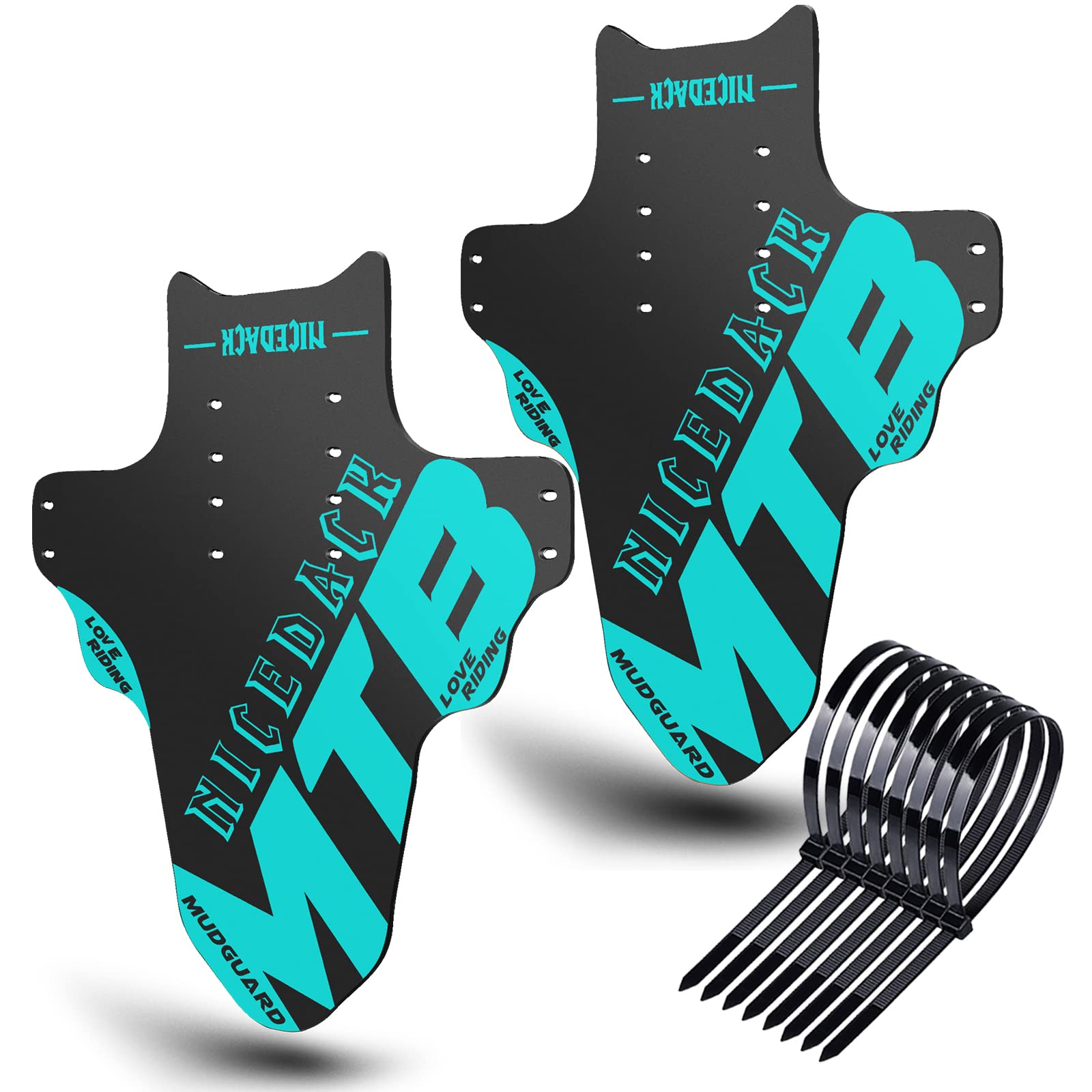 NICEDACK Mudguards Mountain Bike, 2 Pieces Mudguard Fit 20-29 Inch MTB Mudguard Front and Rear Compatible Bicycle Splash Guard